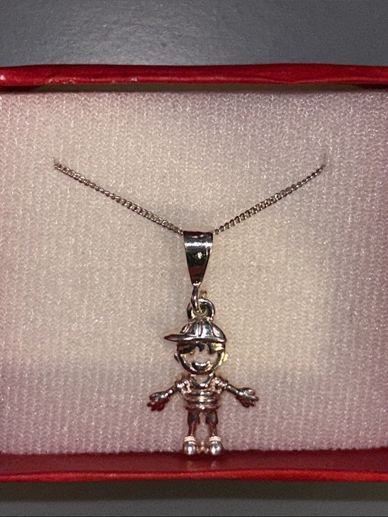 Taxco Jewelry - NEW Taxco Mexico Jewelry Sterling Silver Necklace with Little Boy Pendant